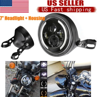 Faro LED 7" + Soporte de carcasa de montaje para Yamaha Road Star Silverado XV1600 Foto 1 de 4