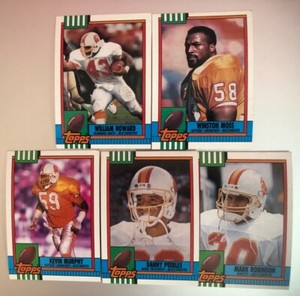 TOPPS 1990 BUCCANEERS 5 CARD SET-HOWARD,MOSS, ROBINSON, MURPHY & PEEBLES