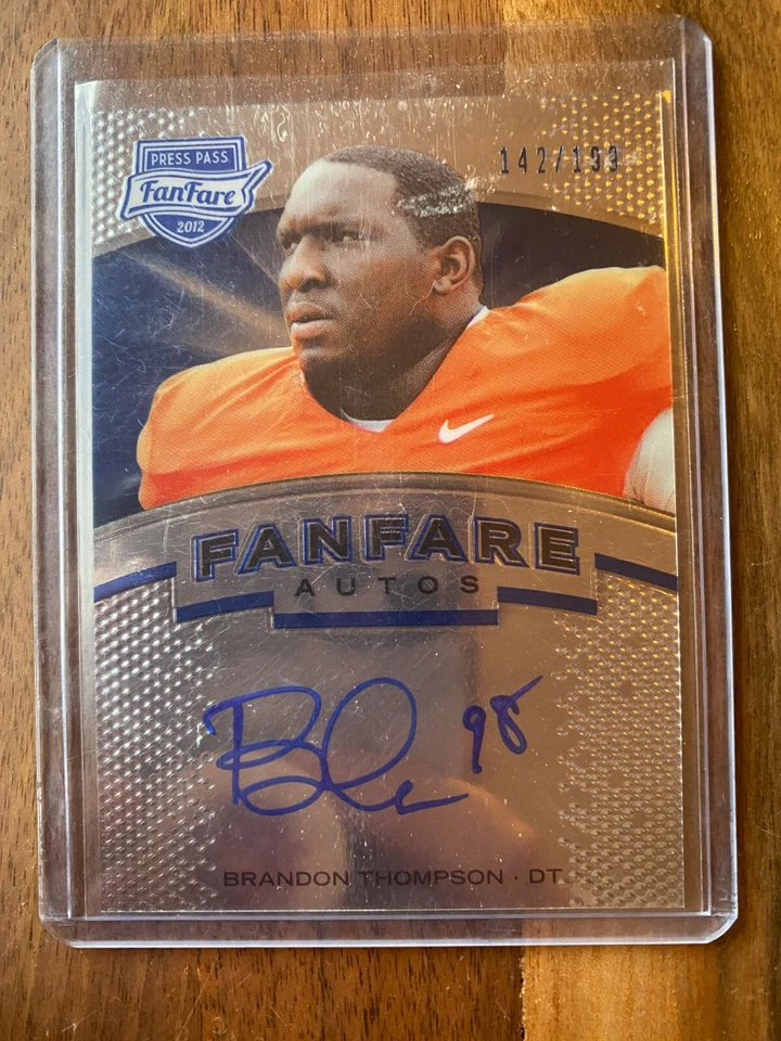 A47,096 - 2012 Press Pass Fanfare Blue #FFBT Brandon Thompson Auto/199 - Image 1 of 1