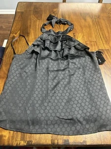 Alyx Black Polka Dot Ruffle Halter Blouse Size XL NWT - Picture 1 of 3