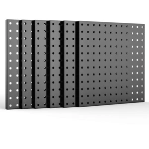 ValueMax Metal Pegboard Panels 6-Pack 12"x12" Heavy Duty Pegboard Wall Organizer - Picture 1 of 8