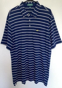 Masters Classics Polo Golf Shirt Blue White Short Sleeve Pima Cotton Blend XL - Picture 1 of 5