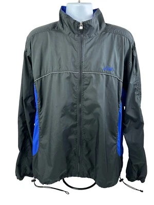 Chaqueta cortavientos de colección Asics Light para correr para hombre XL negra azul cremallera completa ventilada Foto 1 de 4