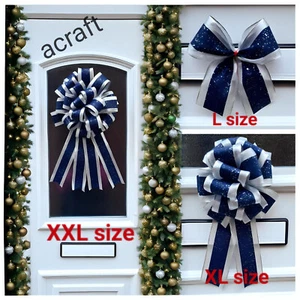 Arcos de Navidad XXL Cinta de borde con cable de lujo Árbol de Navidad Regalo Decoración Arco Reino Unido - Imagen 1 de 45