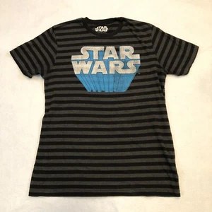 Star Wars Adult Graphic T Shirt Medium Black Strip Crew neck Spell out - Picture 1 of 7