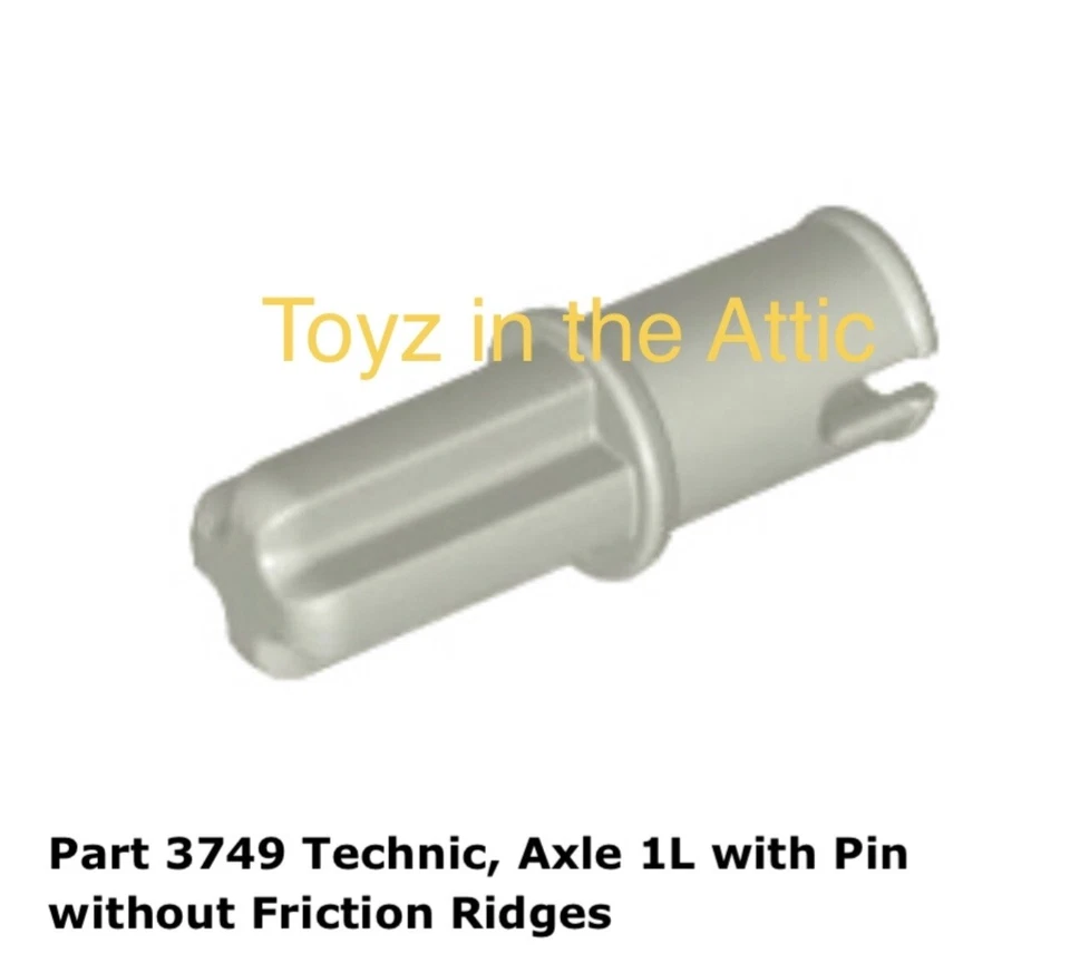 Lego 1x 3749 Light Gray Technic, Axle 1L with Pin without Friction 6927 - Image 1 of 1