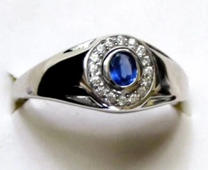 Genuine Burmese Sapphire Ring / size 14 / 925 Sterling Silver / 0.65cts, 4.7g - Picture 1 of 5
