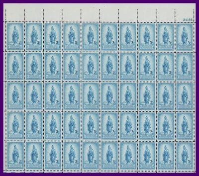 Scott# 989 (MNH) XF Sheet w/ Vibrant Sky Blue & Finely Engraved Detail ✅ - Image 1 of 3