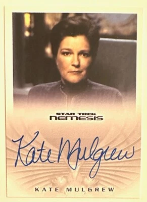 STAR TREK : KATE MULGREW as ADMIRAL KATHRYN JANEWAY AUTO CARD 2002 NA5 - Image 1 of 2