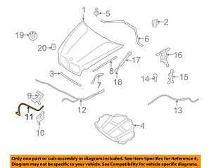 BMW OEM 07-14 X5,X6 Hood Grille Hood Components-Release Cable 51237164798 - Picture 1 of 2