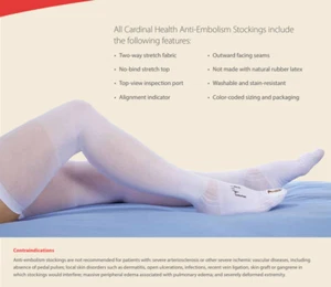 Cardinal Health 23640-680 Anti-Embolism Stockings Thigh Length XL Regular - Picture 1 of 5