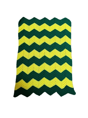 Crochet Lap Stadium Blanket University Of Oregon Ducks UofO Green Yellow 50x36 Cover