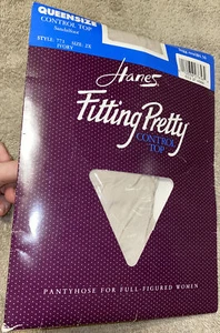 Vtg Hanes Fitting Pretty Control Top Queen-size 2x Ivory NOS Open Pkg - Picture 1 of 5