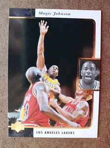 1995-1996 Upper Deck MAGIC JOHNSON Basketball Card #67 Featuring JORDAN & RODMAN - Picture 1 of 13