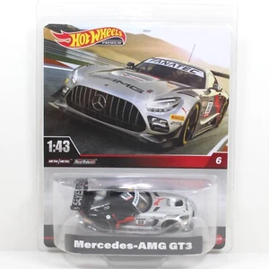 Hot Wheels Premium 1:43 Scale Metal Mercedes AMG GT3 No 6 Black and Silver - Picture 1 of 2
