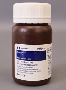 Curity Plain Packing Strip - 1/4 x 5 Yds - Plain-Bottle - Picture 1 of 2