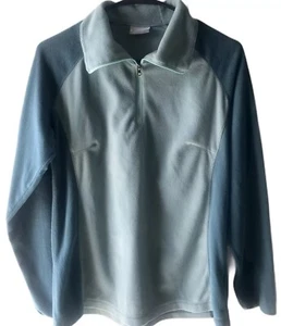 Columbia Girls Youth Blue Fleece Pullover Half Zip Lightweight Sweater Sz Large - Picture 1 of 3