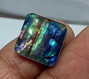 15.5 Ct Natural Ammolite Opal Doublet Like-Organic Multi-Color Treated Gemstone - Picture 1 of 7