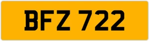 BFZ 722 B 3x3 DATELESS PRIVATE NUMBER PLATE BEC BEK BRY BEN BOB BAZ BIL BAS BON - Picture 1 of 1