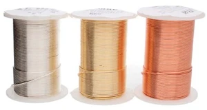 Wire, Tarnish Resistant Silver,Gold Or Copper 1/2 Hard 20 Gauge Wrapping 15 Yard - Imagen 1 de 8
