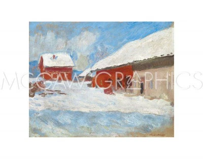 Les Maisons Rouges a  Norvege 1895, Claude Oscar Monet, Wall Decor Art  11"x14" - Image 1 of 2