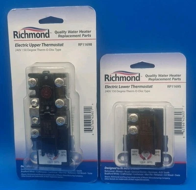 Lot Of 2 Richmond Etc. Electric Upper & Lower Thermostat RP11698 RP11695 Sealed  - Image 1 of 2