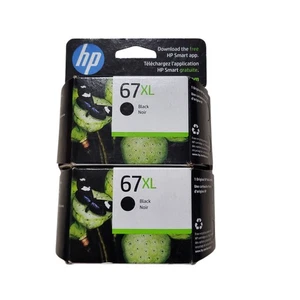 Lot of 2 hp 67xl Ink Cartridges Black, Exp. 10/24,NIP - Picture 1 of 5
