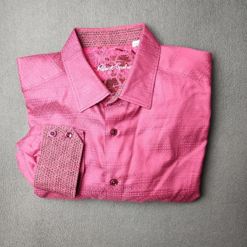 Robert Graham Shirt Mens Large Red Classic Long Sleeve Button Front Cotton - Image 1 of 4