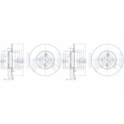 2x DELPHI Discos de Freno 266mm Completo Trasero Apto para Toyota Corolla BG3186 - Imagen 1 de 2