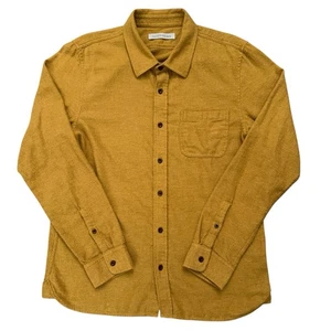 Outerknown Shirt Mens M Long Sleeve Flannel Organic Cotton Pocket Tan Brown - Picture 1 of 5