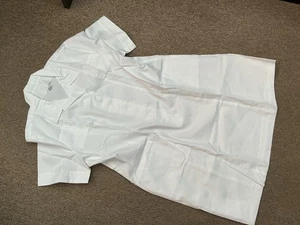 WHITE NURSES DRESS NURSE DRESS WITH WHITE ARM BAND POCKETS UK 30 - Picture 1 of 3
