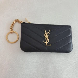 Saint Laurent Key Pouch Coin Case Card Holder Compact Wallet Purse YSL Authentic - Picture 1 of 5