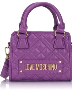 Bolso de mano Love Moschino acolchado mini baúl bandolera púrpura - Imagen 1 de 9