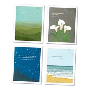 Positively Green 4-Pack of Sympathy Cards - Assorted Designs, 5.38 in x 4.25 - Picture 1 of 8