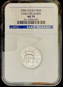 2006 American Platinum Eagle - 1/4 oz - $25 - NGC MS70 - Early Releases - Picture 1 of 2