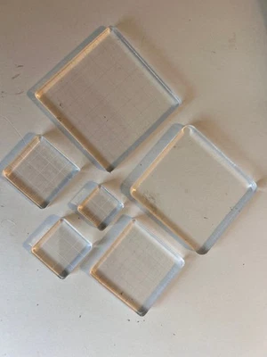 Pack Acrylic Stamp Block Clear Stamping Block. 5 with grid lines, 1 Stampin' UP - Image 1 of 4