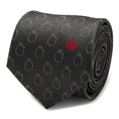 Corbata gris Star Wars Rebel Alliance y Halcón Milenario con escudo rojo Foto 1 de 4