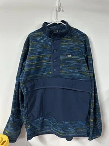 Neu mit Etikett Mountain Hardwear blau grün Microchill Viertelreißverschluss Fleecepullover XL Herren - Bild 1 von 7