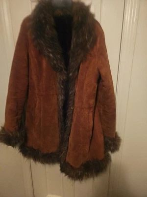 Abrigo de gamuza vintage Wilson Penny Lane con piel de otoño talla grande  Foto 1 de 4