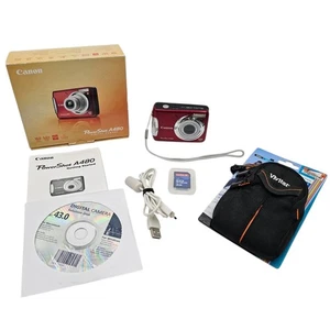 Cámara digital Canon PowerShot A480 10,0 MP roja con caja casi como nueva probada - Imagen 1 de 21