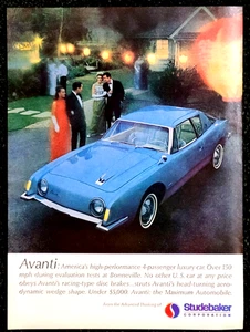 Studebaker Avanti Original 1963 Vintage Print Ad Wall Art - Picture 1 of 1