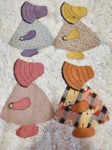 Lote de 4 suelas vintage hechas a mano para gorro de sol, 10x7"; manualidades, álbum de recortes y edredón (2a) - Imagen 1 de 2