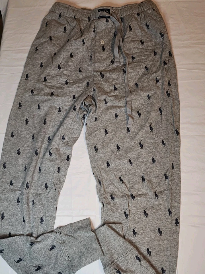 Polo Ralph Lauren All Over Pony Gray Sleep Pants Mens Small - Image 1 of 4