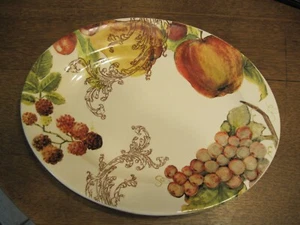 Fruit Barocco 16" Oval Platter Artimino Earthenware Hand Crafted in Italy - Picture 1 of 4
