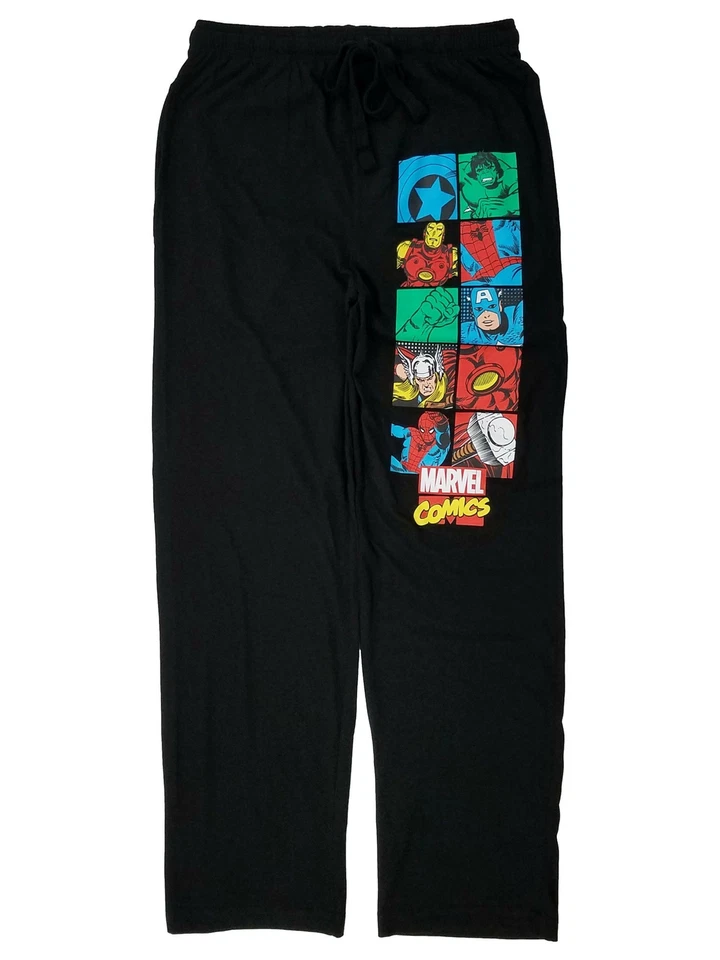 Pantalones de pijama negros de los Vengadores de Marvel Comics para hombre Foto 1 de 1