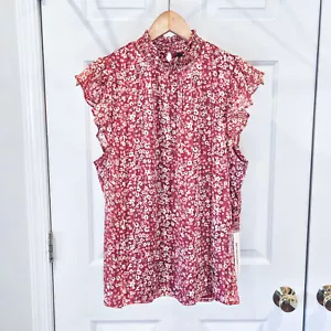 Aqua High Neck Sleeveless Blouse Burgundy/Pink Size Medium - Picture 1 of 13