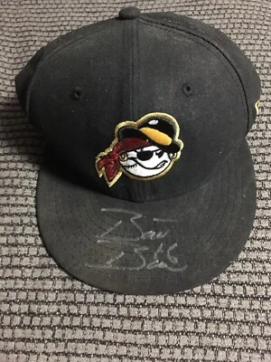 Barrett Barnes Signed Game Used West Virginia WV Power Baseball Hat Auto Defunct - Image 1 of 4
