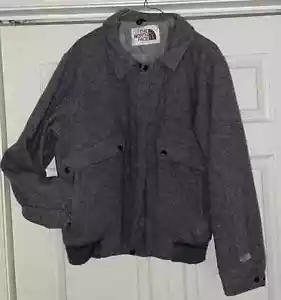 Giacca vintage The North Face grigia unisex 100% lana cerniera grande made in USA - Foto 1 di 9