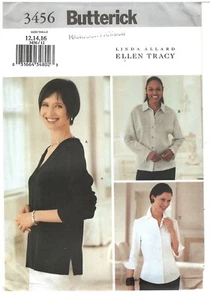2002 Butterick 3456 Misses Top Linda Allard size 12-16 sewing pattern uncut - Picture 1 of 3