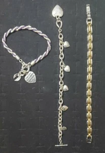 Vintage Charm Bracelets Silver Tone Chains (3) - Picture 1 of 3